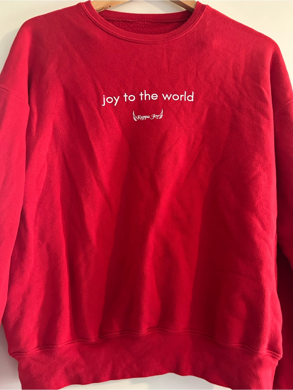 Red "joy to the world" Graphic Crewneck Sweatshirt
